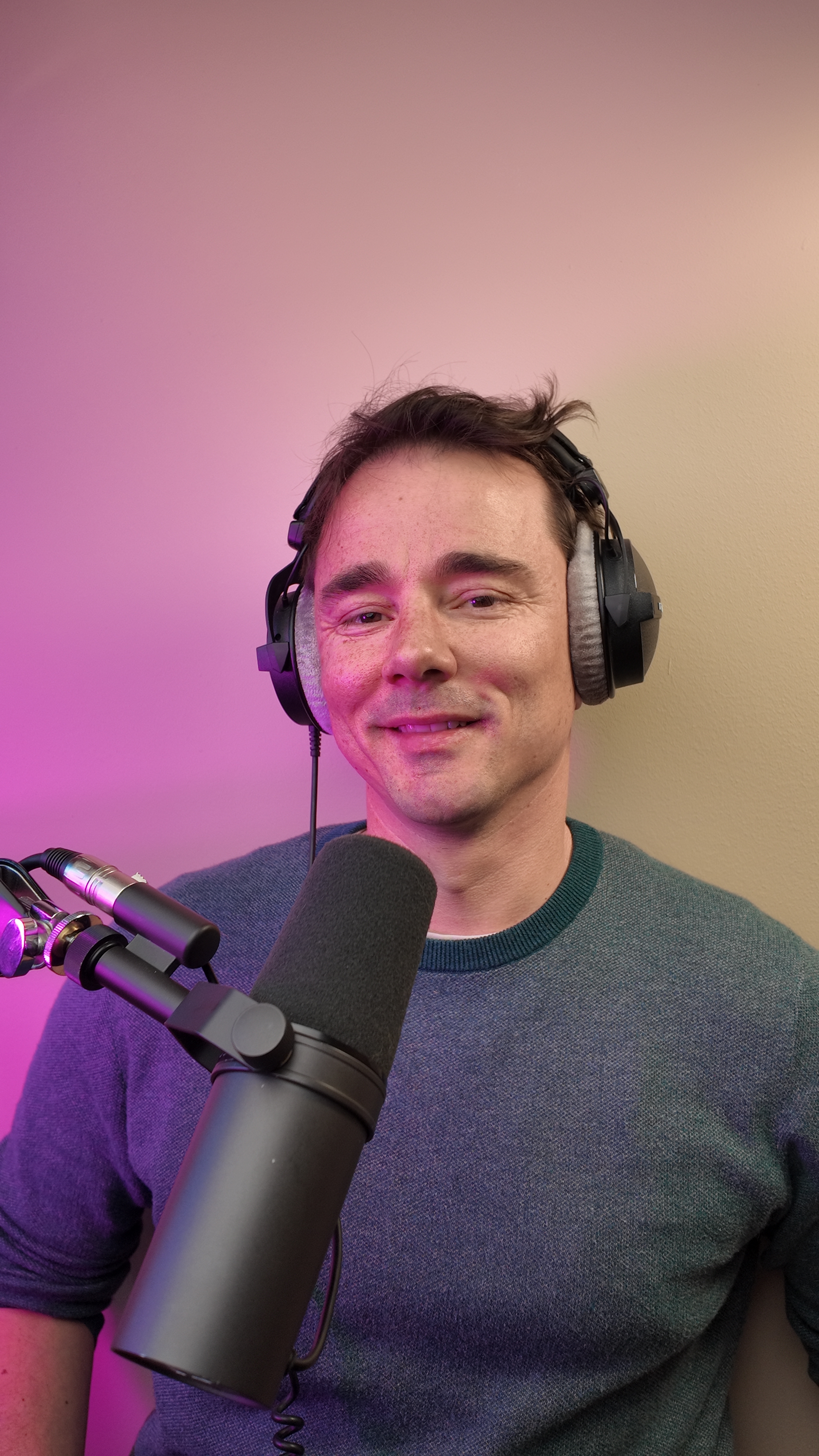 Darin Graham, BBC Producer and founder of Daring Media, in podcast studio